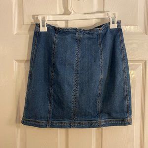 Zip-up Jean Skirt